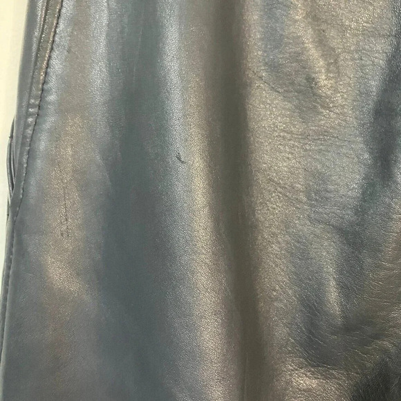 Vintage Creation Jez Montreal Navy Blue Leather Pants Straight Leg Lined - Picture 9 of 10